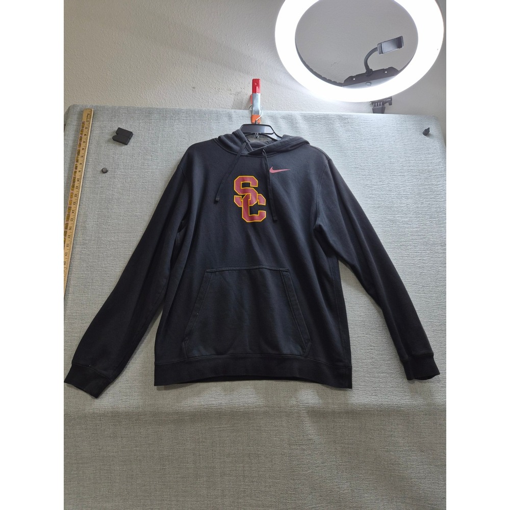 Nike USC Trojans Football Hoodie Mens Black Fleece Lined Swoosh Logo Casual